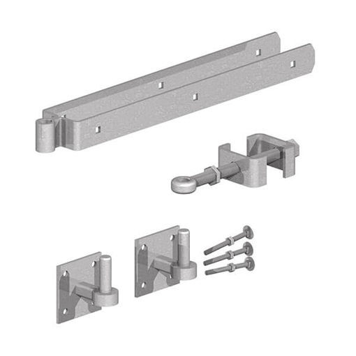 Picture of 600mm Adjustable Field Gate Hinge Set On 100 x 100mm Plates 