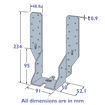 Picture of 91mm x 230mm Adjustable Joist Hanger