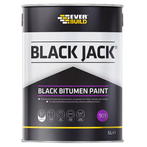 Picture of 5.0 Litre Black Jack Bitumen Paint